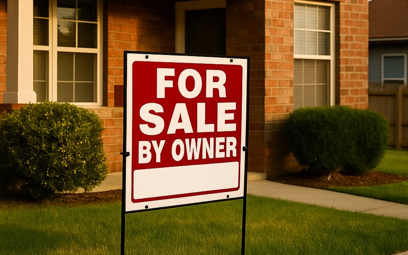 For sale sign in front of beautiful Tulsa home
