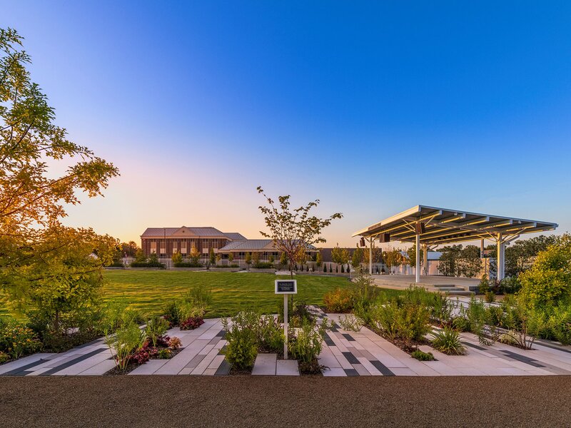 Beautiful park at sunset in Owasso, Oklahoma